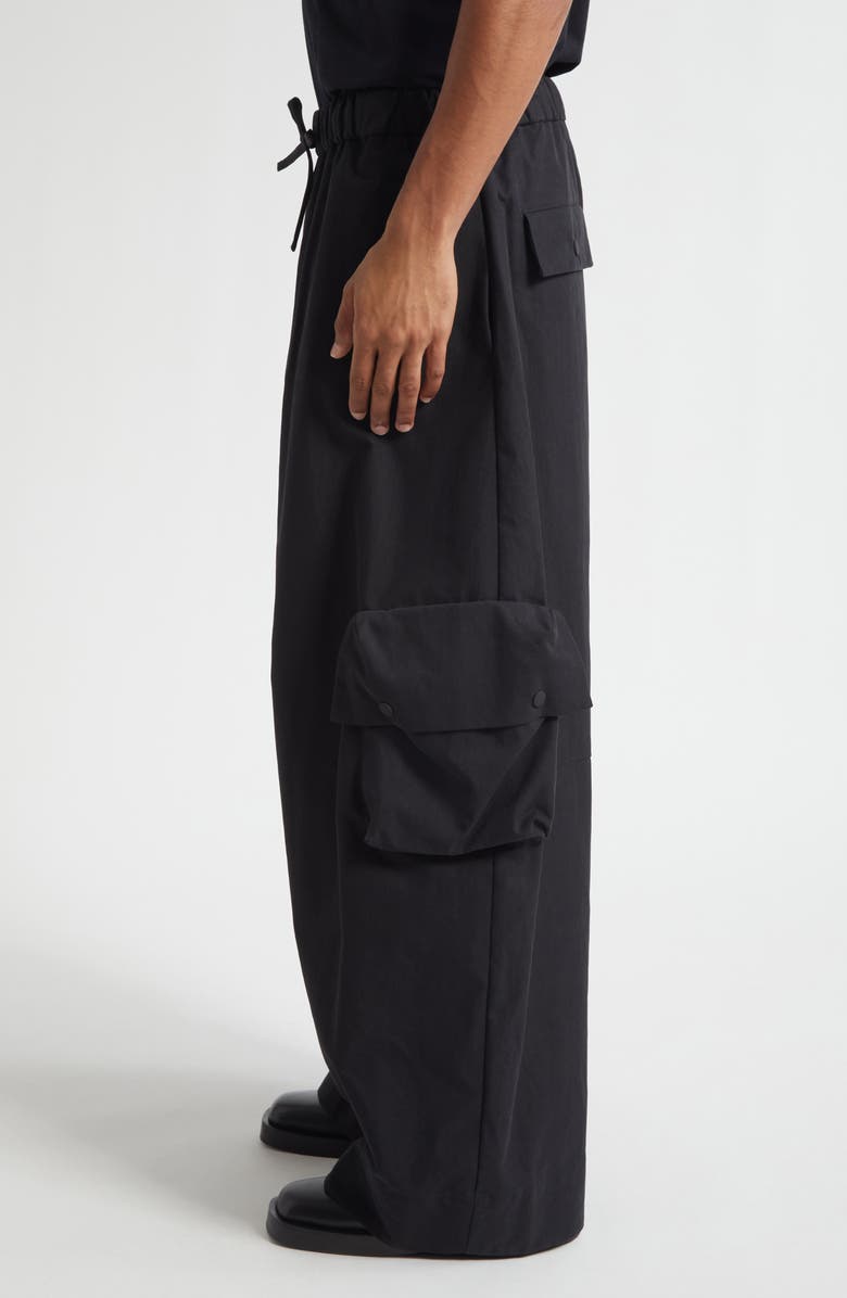 Simone Rocha Multi Pocket Cargo Puddle Drawstring Pants, Alternate, color, Charcoal