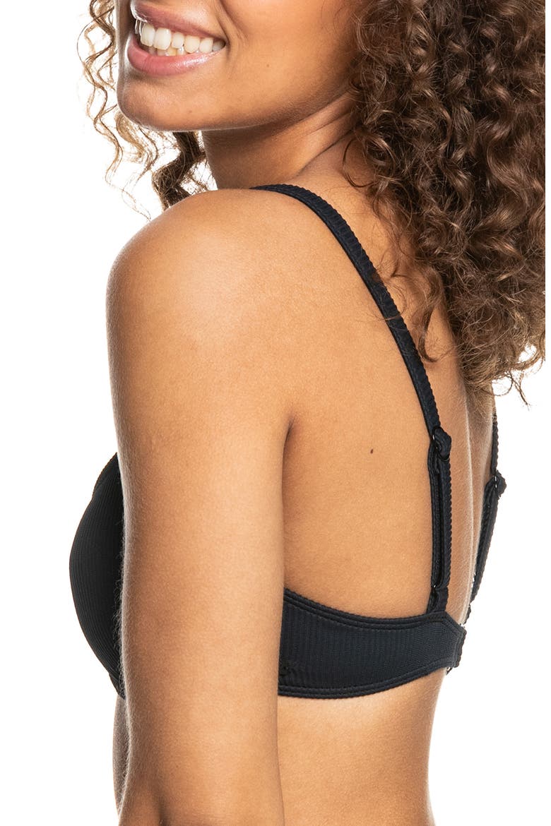 Love the Muse Ribbed Underwire Bikini Top, Alternate, color, ANTHRACITE