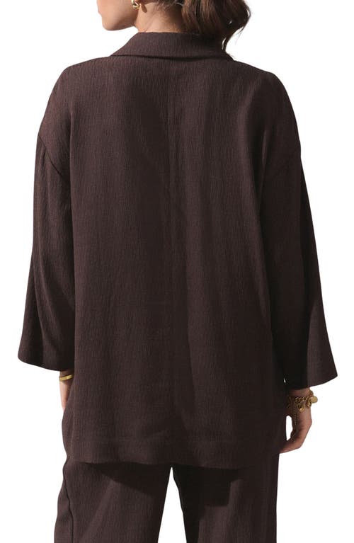 Next Textured Relaxed Fit Double Breasted Blazer In Brown