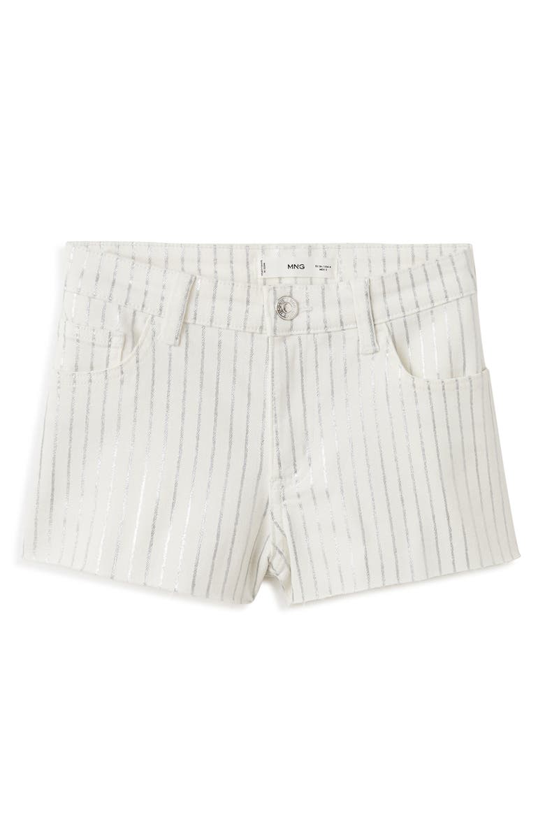 MANGO TEEN Striped Cutoff Denim Shorts, Alternate, color,