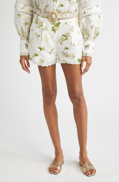 Tuck Front Belted Shorts