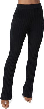 JLUXLABEL Lanah Rib Knit Flare Pants