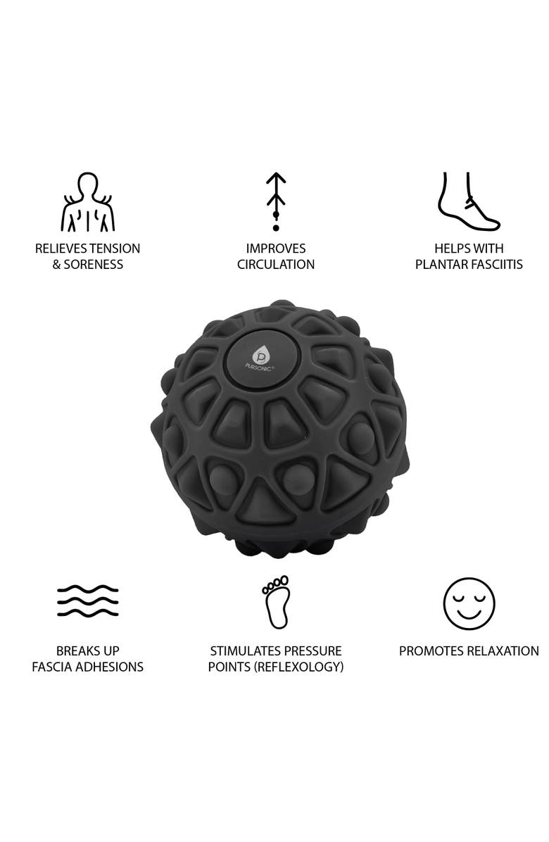 PURSONIC Ultimate Muscle Recovery Bundle Deep Tissue Massage Gun + Vibrating Massage Ball, Alternate, color, Black