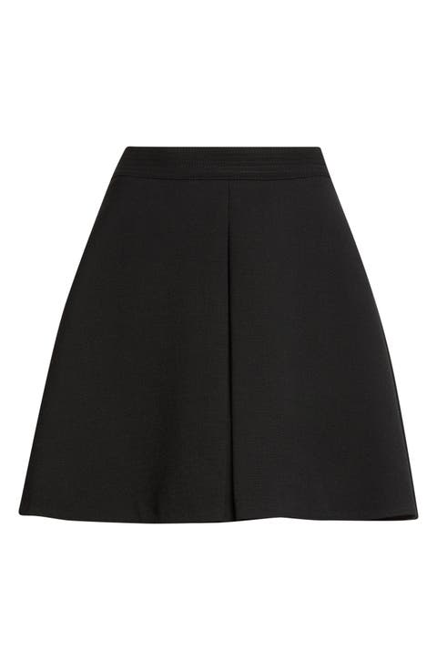 Lightweight Natté Virgin Wool A-Line Skirt