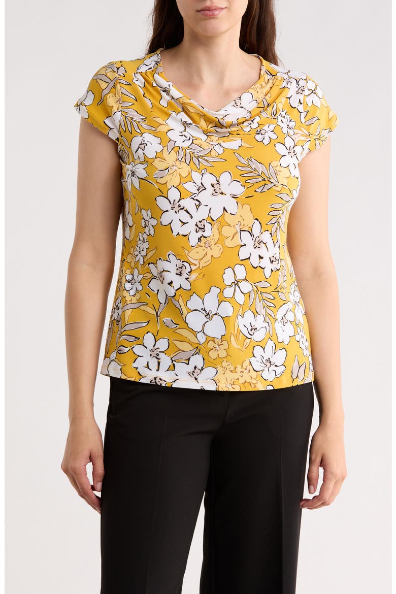 Cowl Neck Top, Main, color, BUTTERSCOTCH MULTI