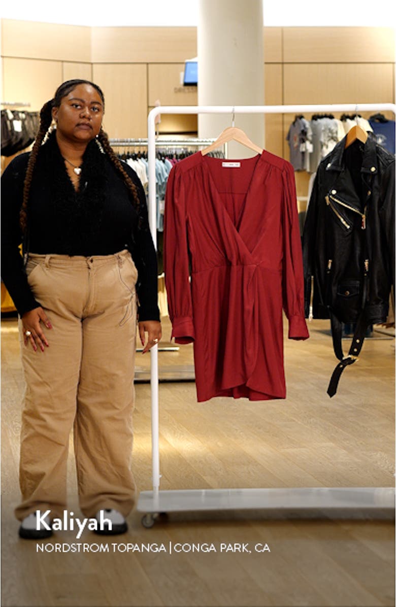 Long Sleeve Faux Wrap Minidress, sales video thumbnail