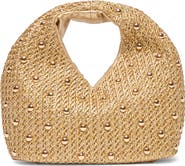 Dolce Vita Dahlia Studded Woven Raffia Handbag