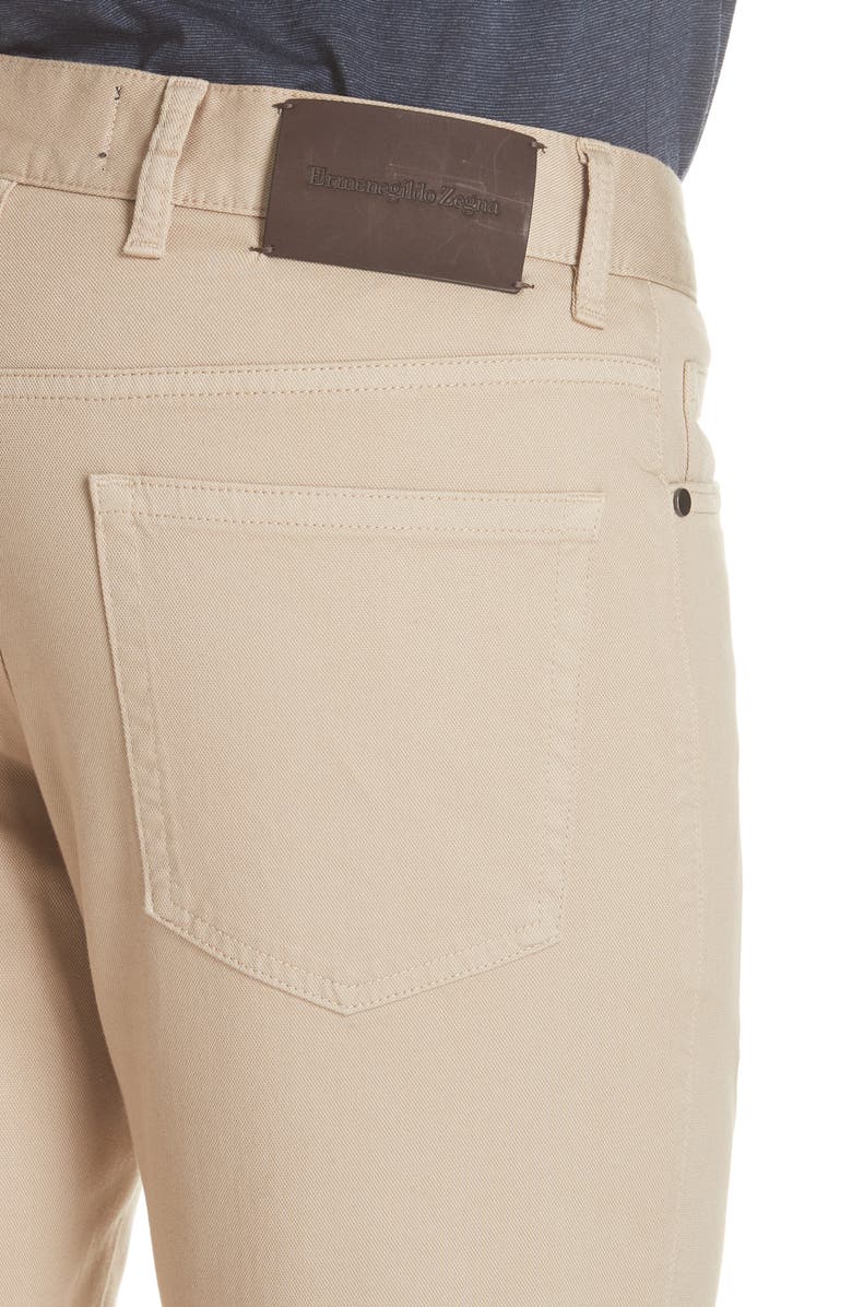 ZEGNA Stretch Cotton Five Pocket Pants, Alternate, color, 