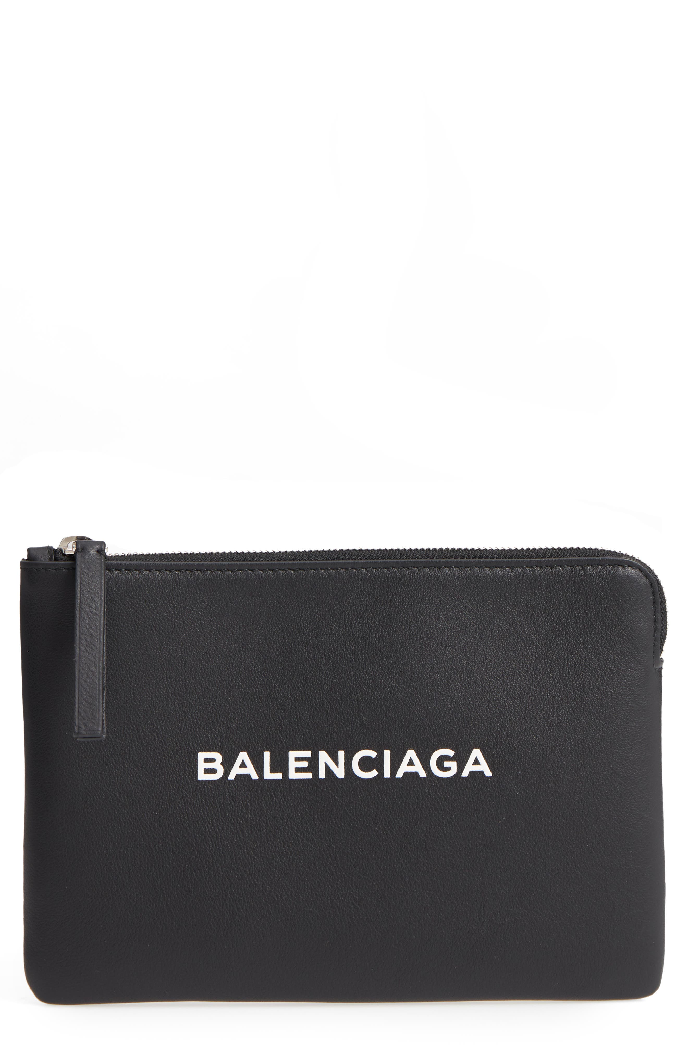 Balenciaga Medium Everyday Leather Pouch, Main, color, 