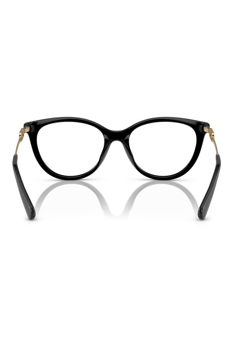 53mm Cat Eye Optical Glasses, Alternate, color, SHINY BLACK / CLEAR