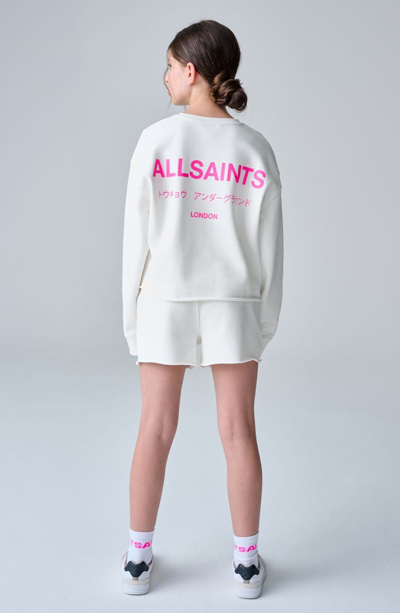 smALLSAINTS by ALLSAINTS Kids' Underground Sweatshirt & Shorts Set, Alternate, color, White