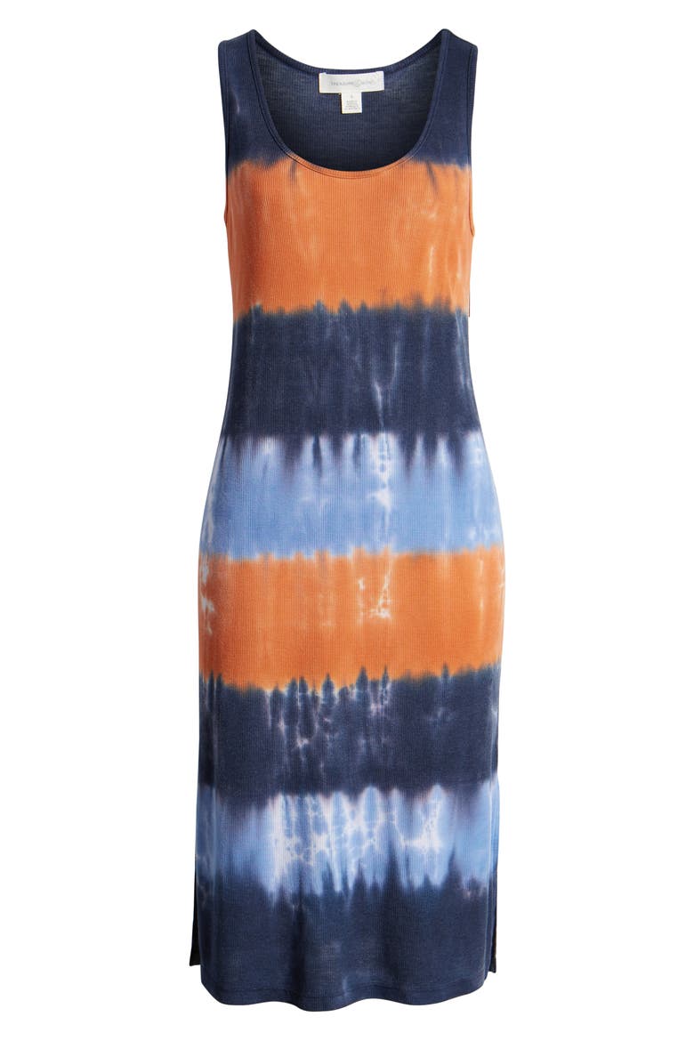 Sleeveless Dip Dye Tank Dress, Alternate, color, ORANGE- NAVY COMBO