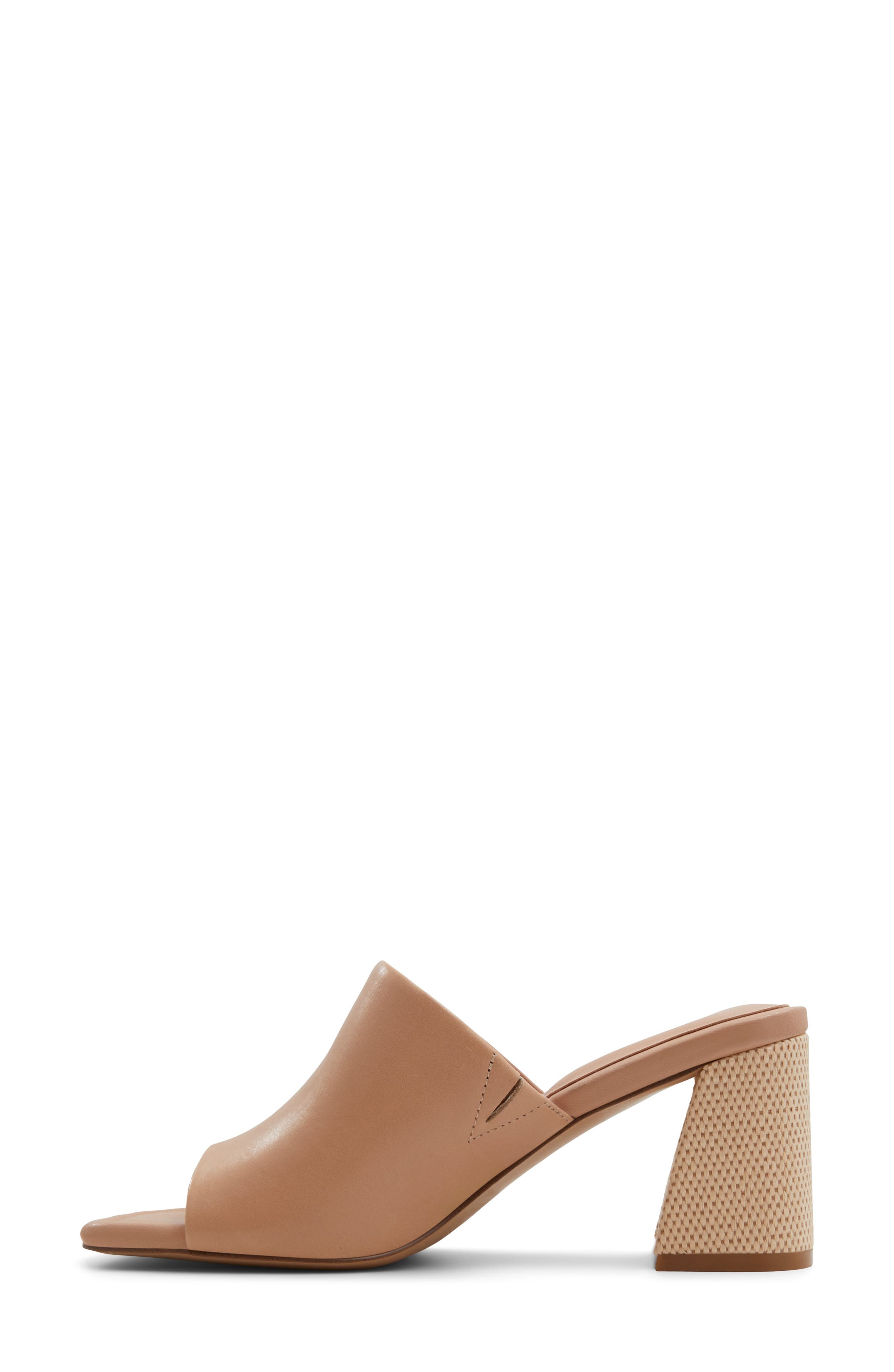 ALDO Meshka Block Heel Slide Sandal, Alternate, color, Other Medium Beige