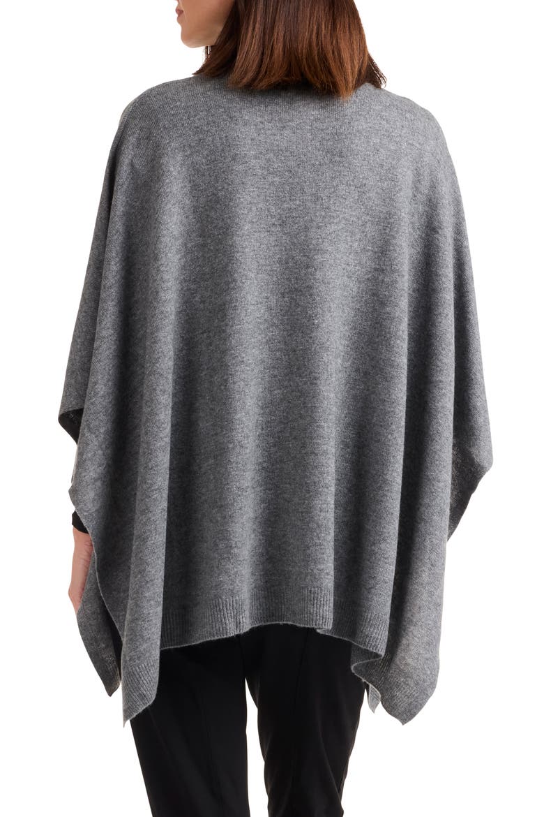 Turtleneck Wool & Cashmere Poncho, Alternate, color, MED GREY