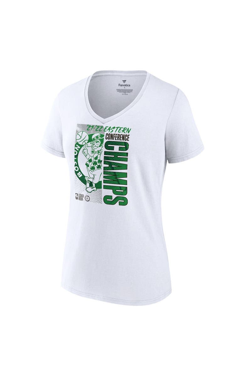 FANATICS Women's Fanatics Branded White Boston Celtics 2022 Eastern Conference Champions Locker Room V-Neck T-Shirt, Alternate, color, 