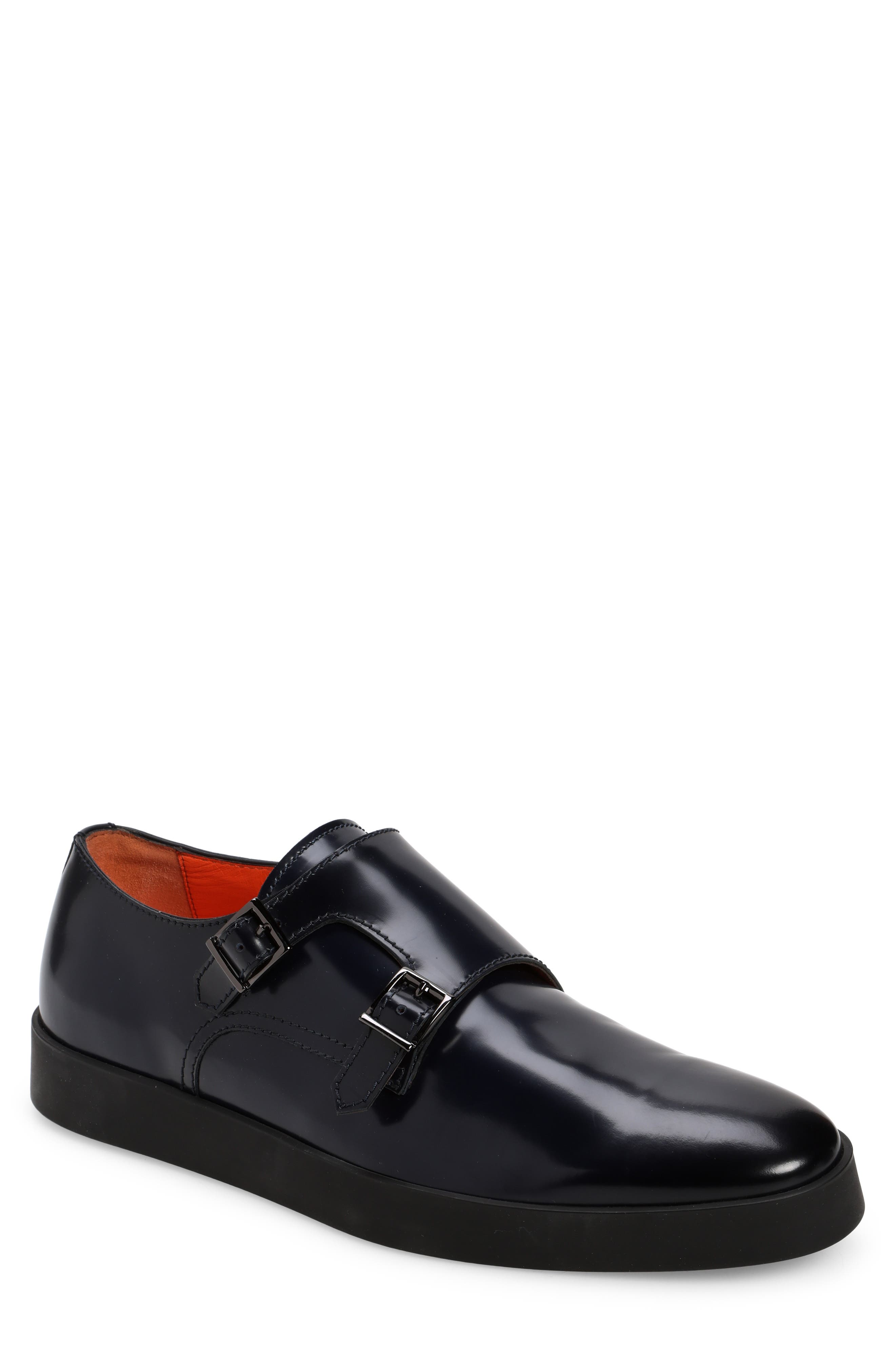 Santoni Monk Strap Sneaker, Main, color, Blue