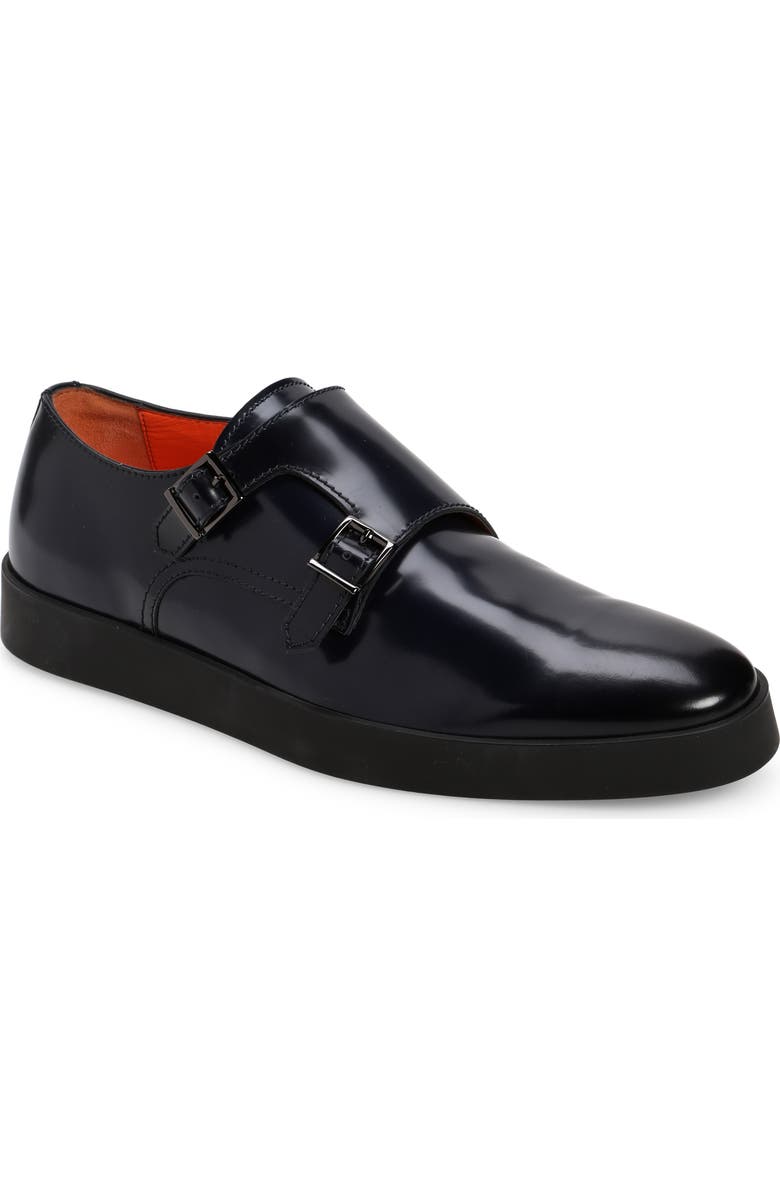 Santoni Monk Strap Sneaker, Main, color, Blue