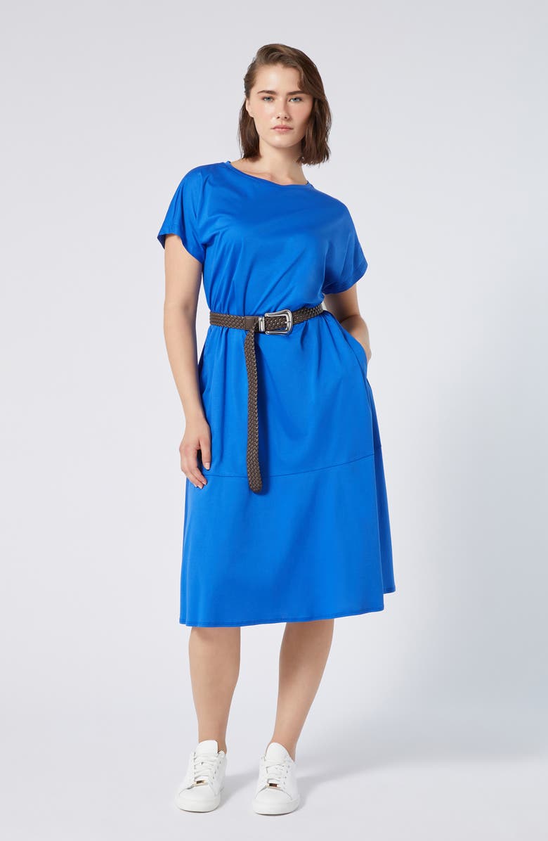 Marina Rinaldi Ara Interlock Jersey Midi Dress, Alternate, color, Cornflower Blue