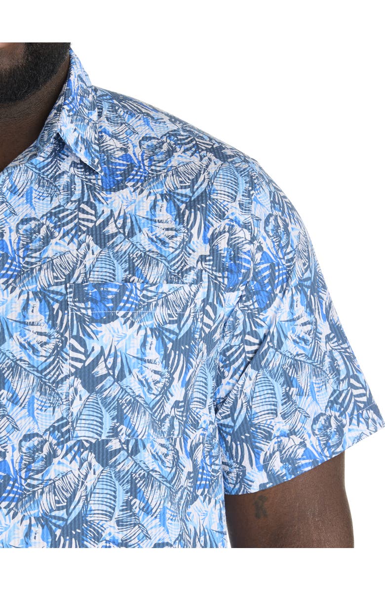 Oak Hill by DXL Big & Tall  Seersucker Floral Sport Shirt, Alternate, color, Blue