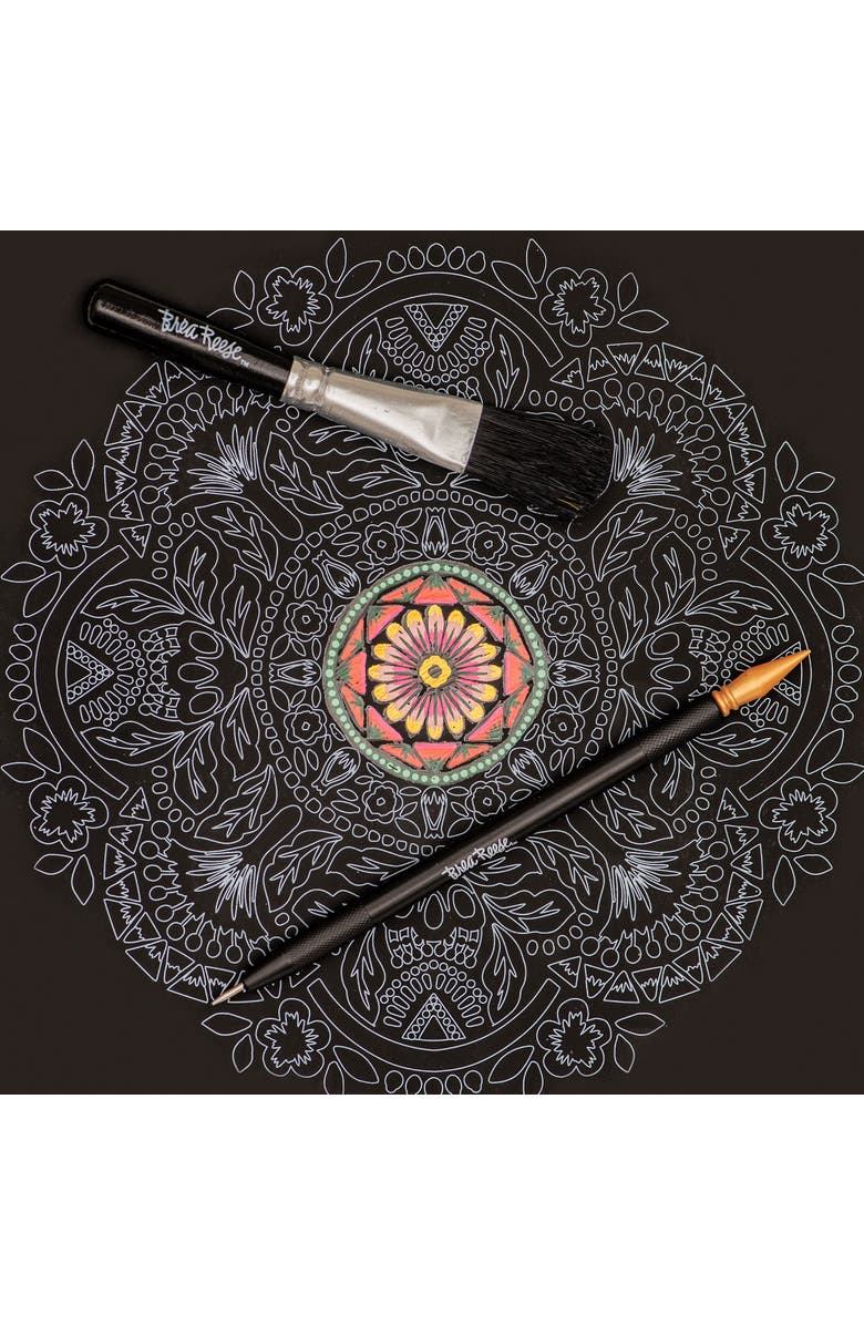 Brea Reese Scratch Art Paper Pad Mandala 8X8, 12 Designs, Kids & Adults, Alternate, color,