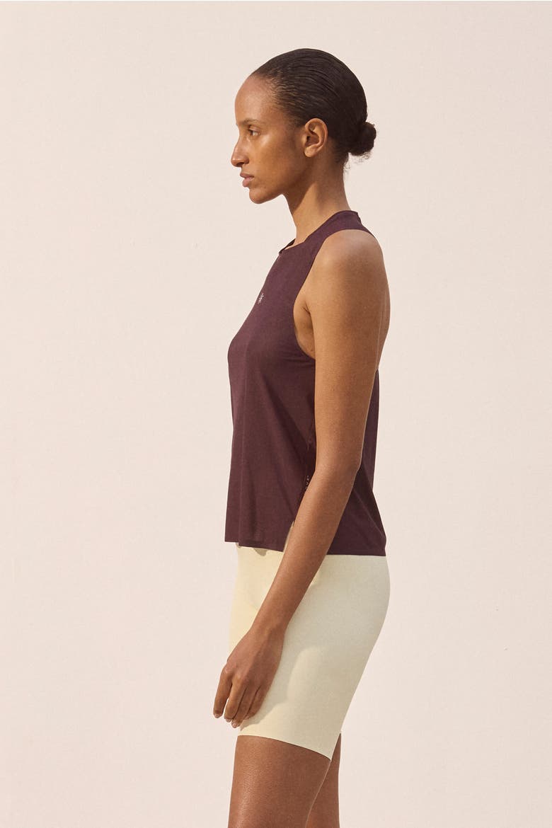 Running Vest Top With Coolmove, Alternate, color, Dark plum/sun
