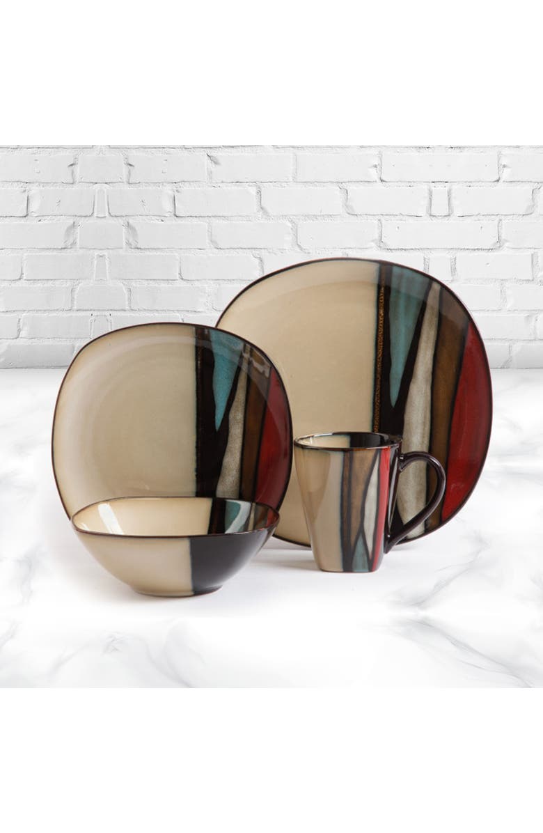 Gibson Elite Althea 16-Piece Stoneware Dinnerware Set,, Alternate, color, Beige