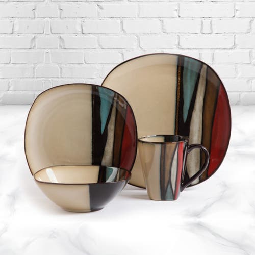 Gibson Elite Althea 16-piece Stoneware Dinnerware Set, In Multi