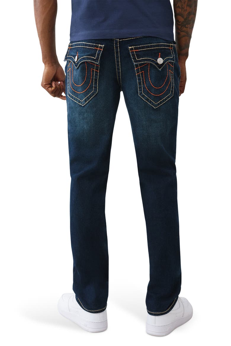 Geno Big T Flap Pocket Slim Jeans, Alternate, color, DARK MAHOGANY WOOD WASH