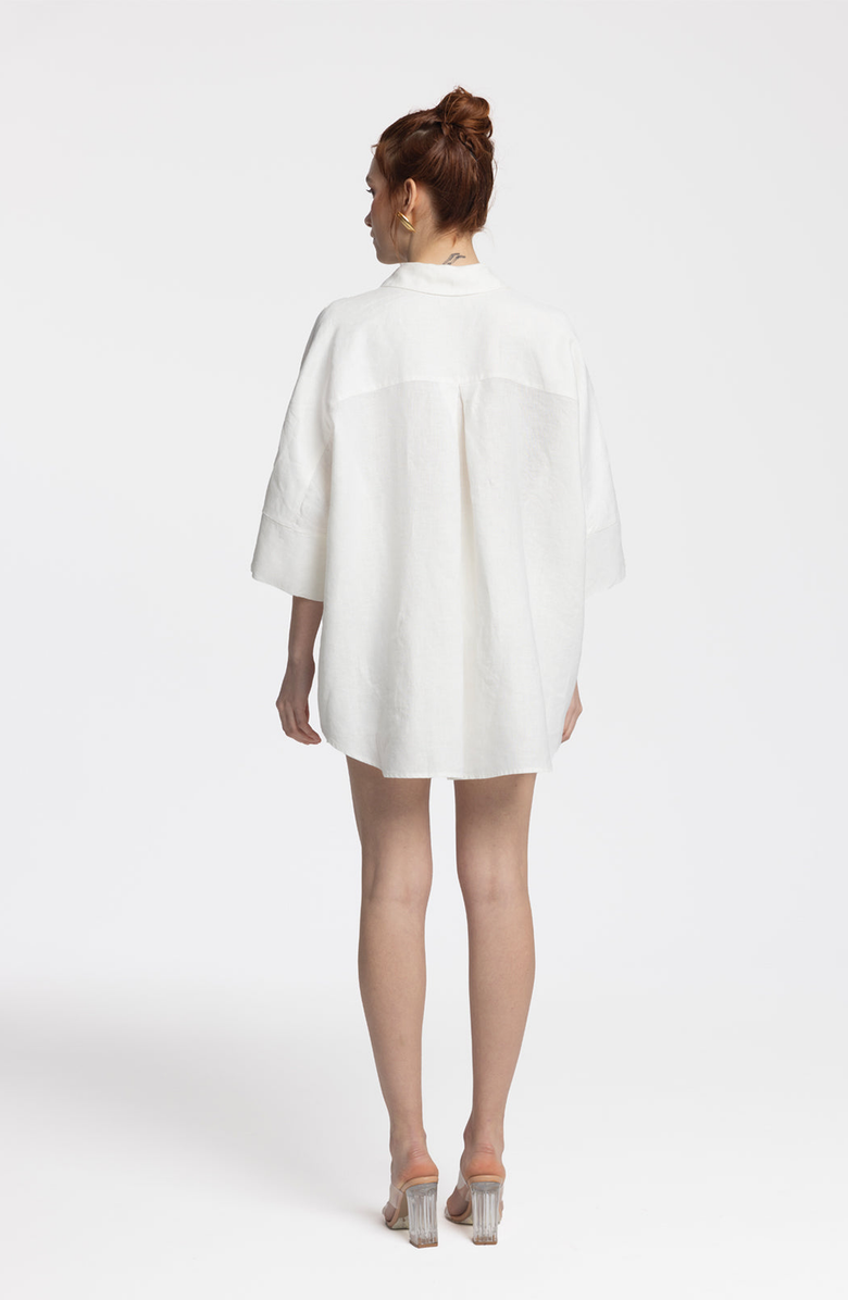 Monlicia Iyan Linen Shirt, Alternate, color, White