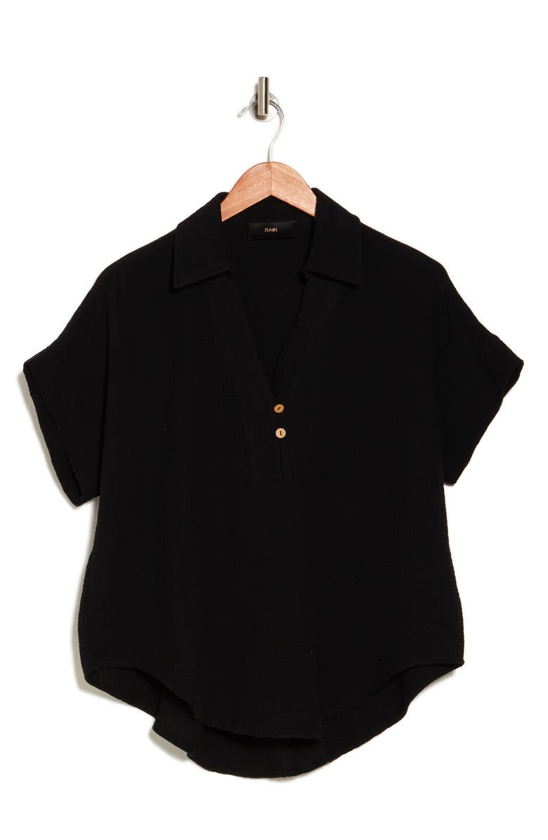 RAIN AND ROSE Cotton Gauze Camp Shirt, Alternate, color, 