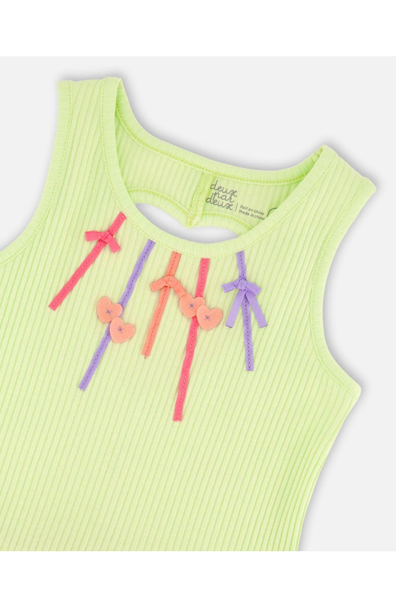 Deux par Deux Sleeveless Bi-Material Dress, Alternate, color, Lime Green