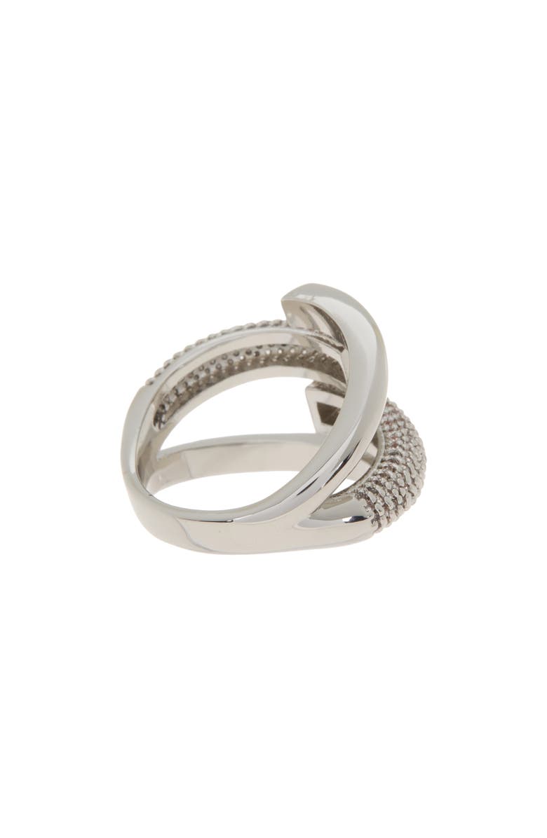 Covet Rhodium Plated Pavé Crystal Ring, Alternate, color,