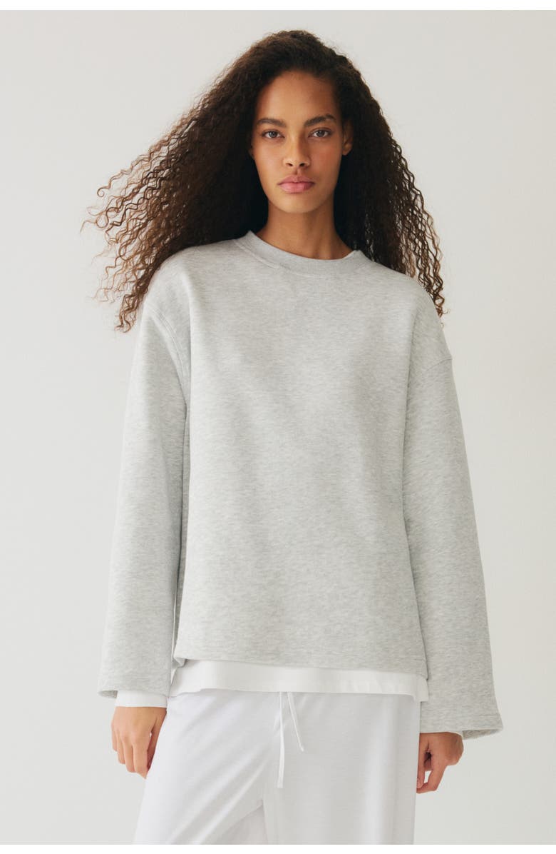 H&M Oversized Sweatshirt, Alternate, color, Light Gray Melange
