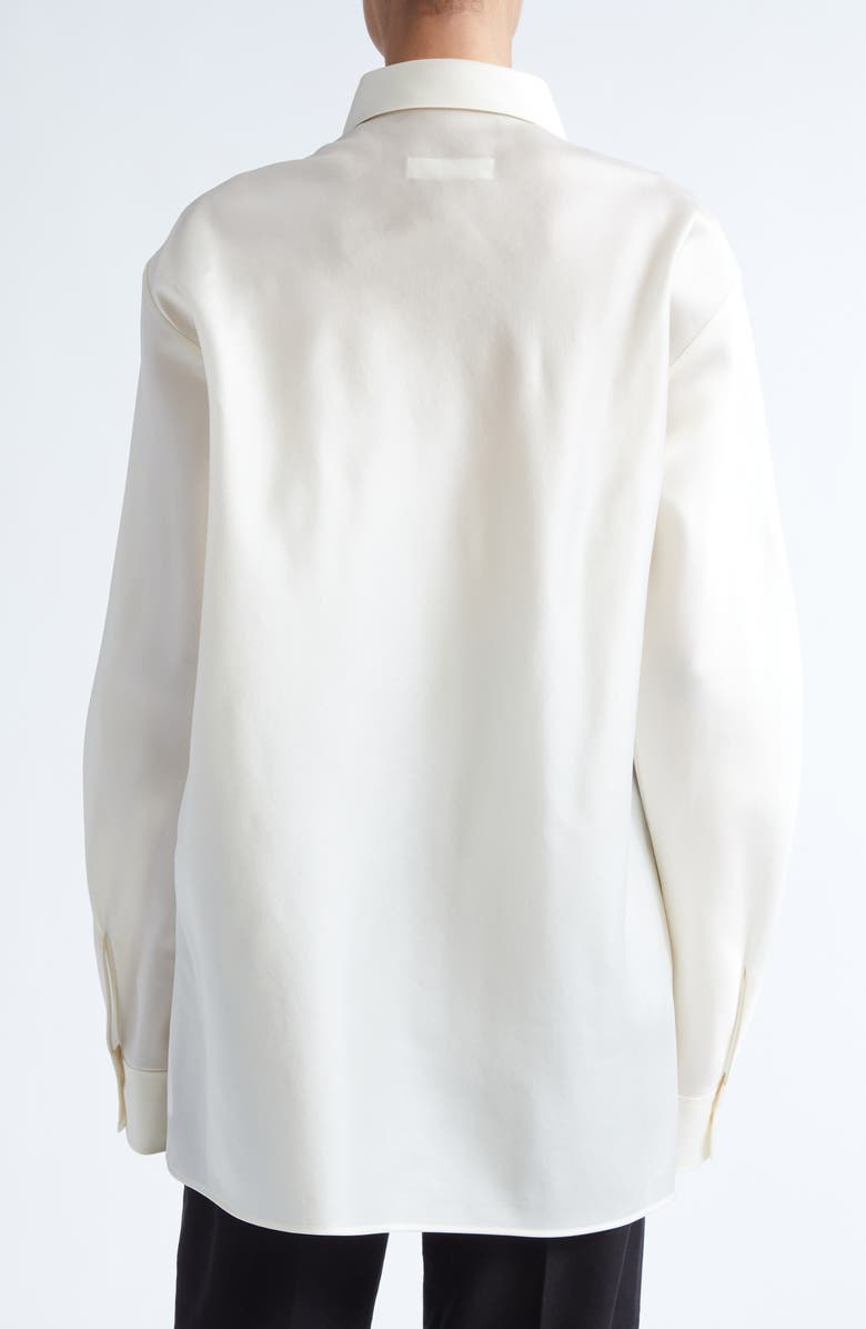 GIA STUDIOS Perle Oversize Vietnamese Silk Button-Up Shirt, Alternate, color, Cream