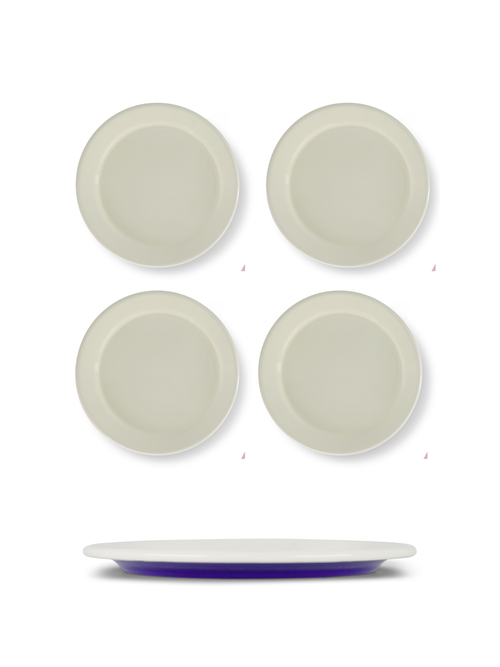Elifle Two Tone Enamel Dinner Plate In Gray