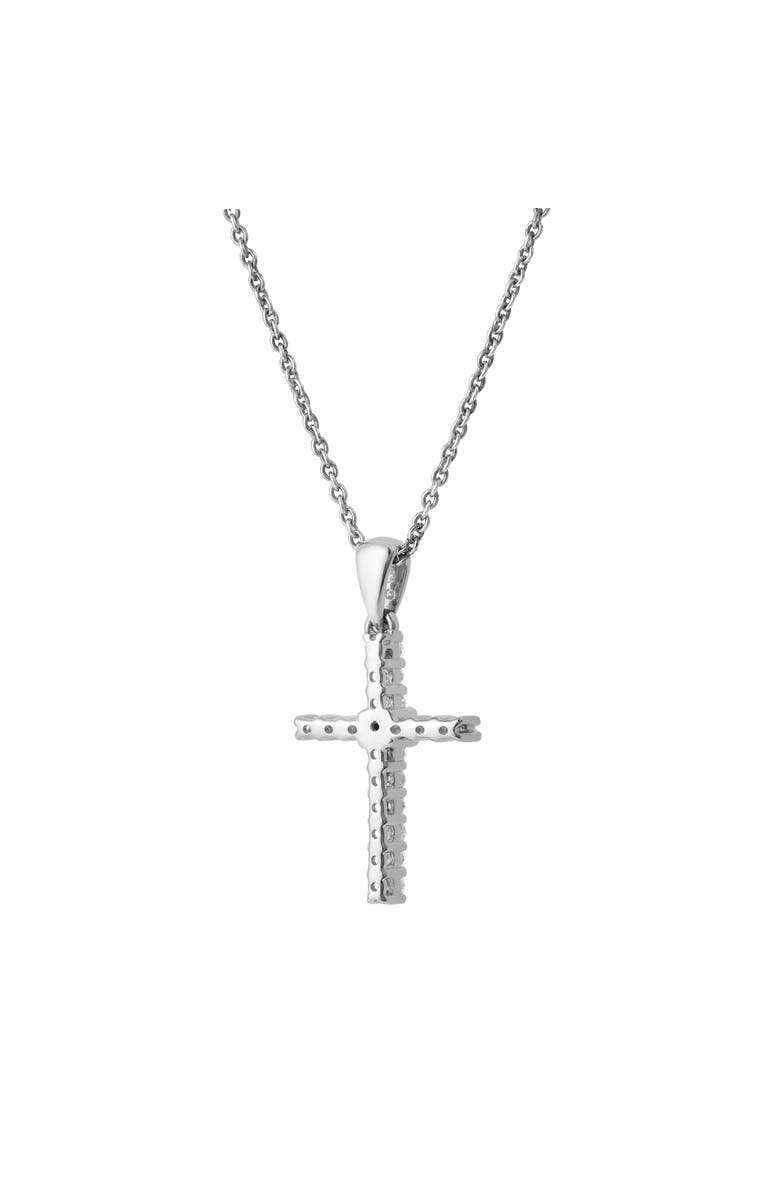 LuvMyJewelry Divine Flow 0.25 Cts Natural Diamond Cross 14K Gold Pendant, Alternate, color, 14K White Gold