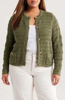Caslon® Textured Sweater Jacket