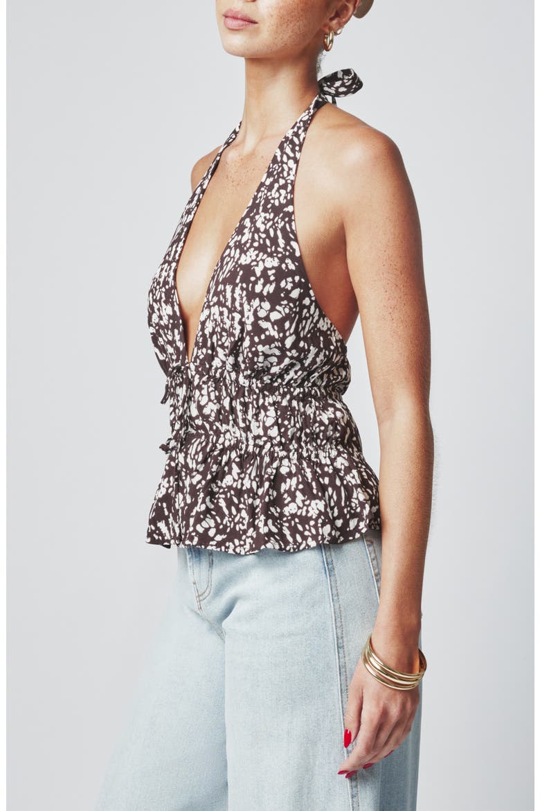 Tie Front Halter Top, Alternate, color, PONY