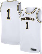 Jordan Brand Men's Jordan Brand White Michigan Wolverines Home Replica Basketball Jersey