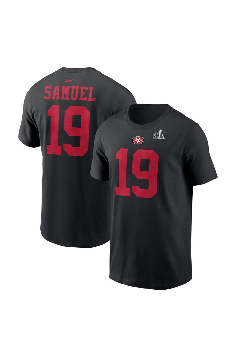 Nike Men's Nike Deebo Samuel Black San Francisco 49ers Super Bowl LVIII Patch Player Name & Number T-Shirt, Main, color, 