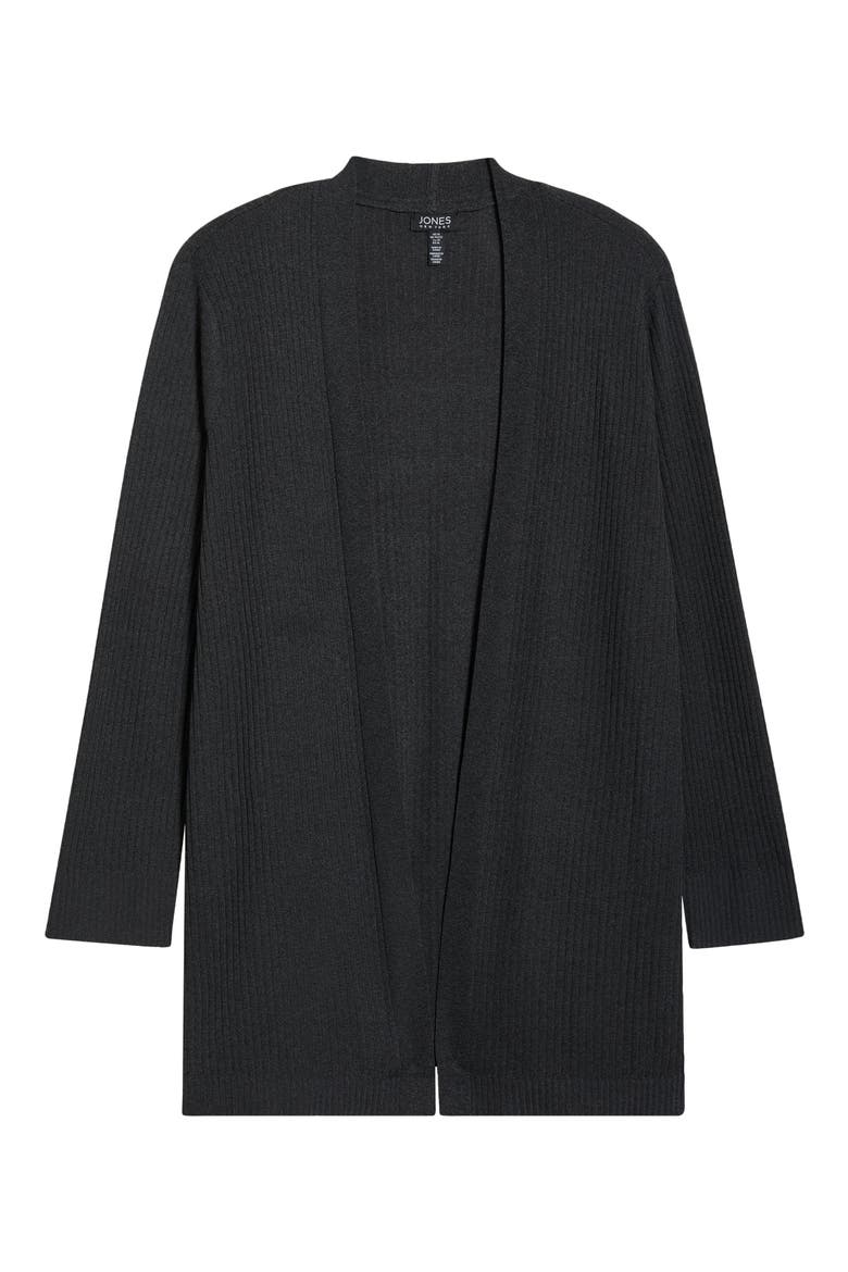 Sutton Open Front Rib Cardigan, Alternate, color, DARK HEATHER GREY