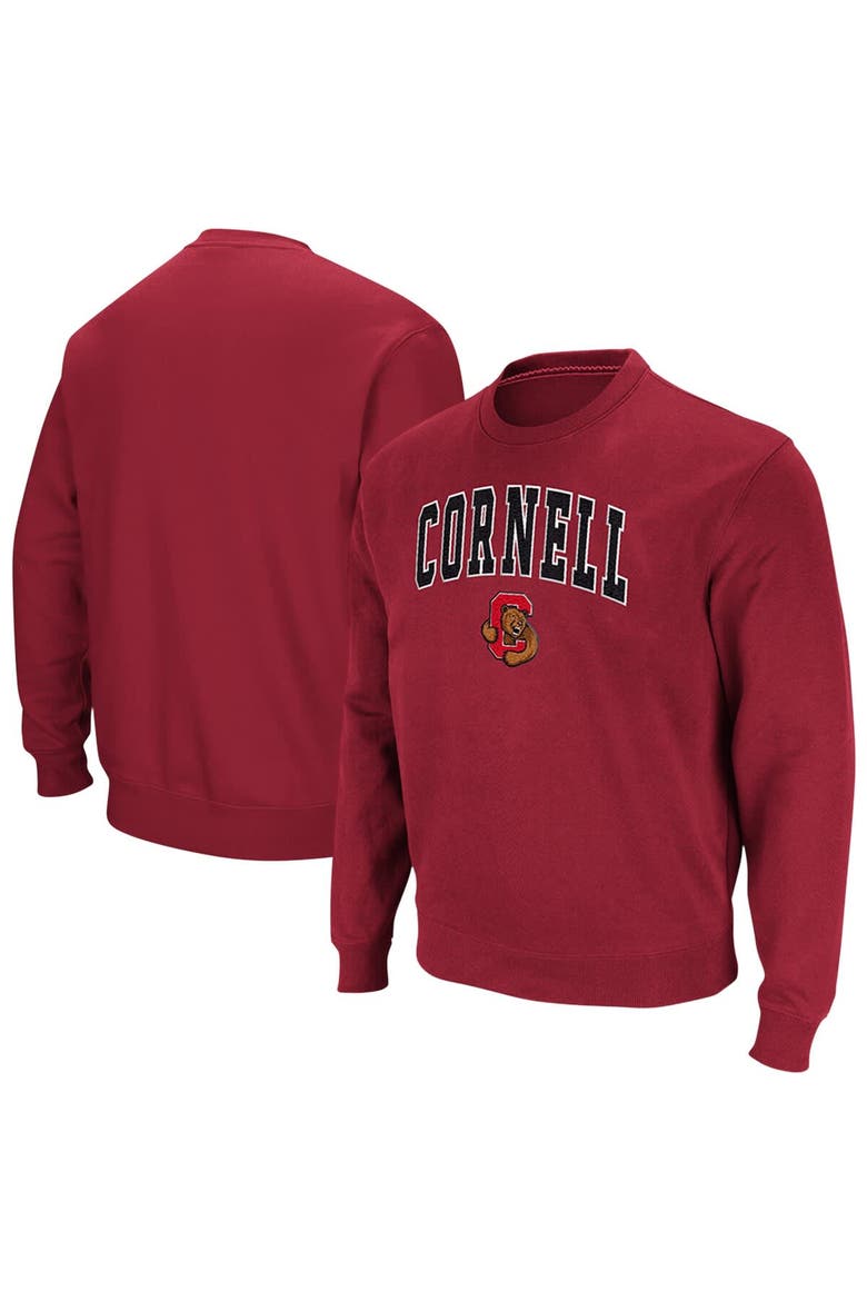 Men's Colosseum Red Cornell Big Red Arch & Logo Tackle Twill Pullover Sweatshirt, Main, color, Red