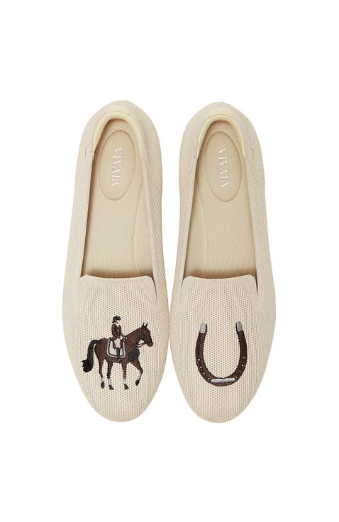 Round-Toe Embroidered Loafers (Audrey)