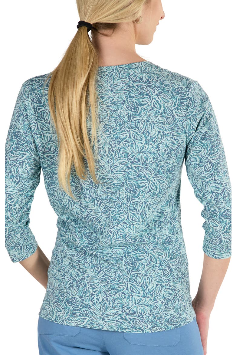 3/4 Sleeve V-Neck R&R Tee, Alternate, color, Twilight Flora