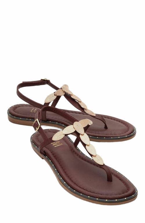 Forever & Always Shoes Marea Leather Flat Sandal in Burgundy Leather at Nordstrom, Size 9.5