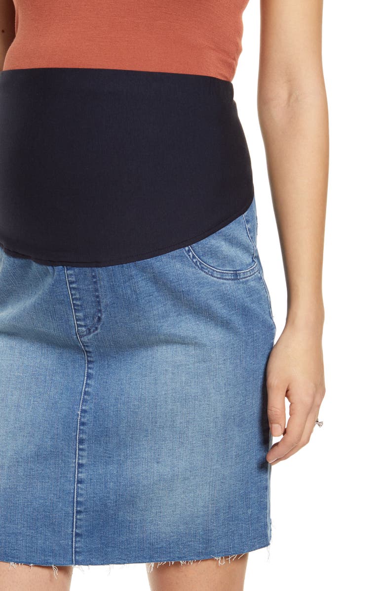 Angel Maternity Over the Bump Denim Maternity Skirt, Alternate, color,