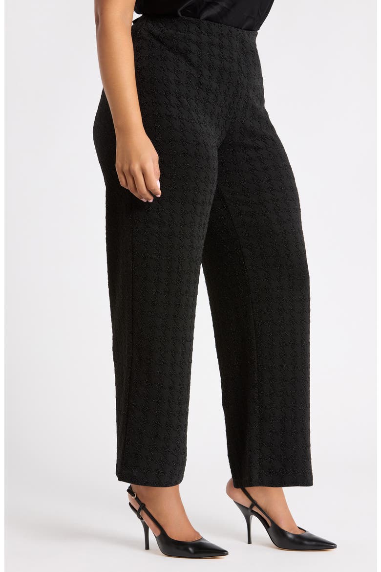 Metallic Pull-On Wide Leg Pants, Alternate, color, ANNE BLACK