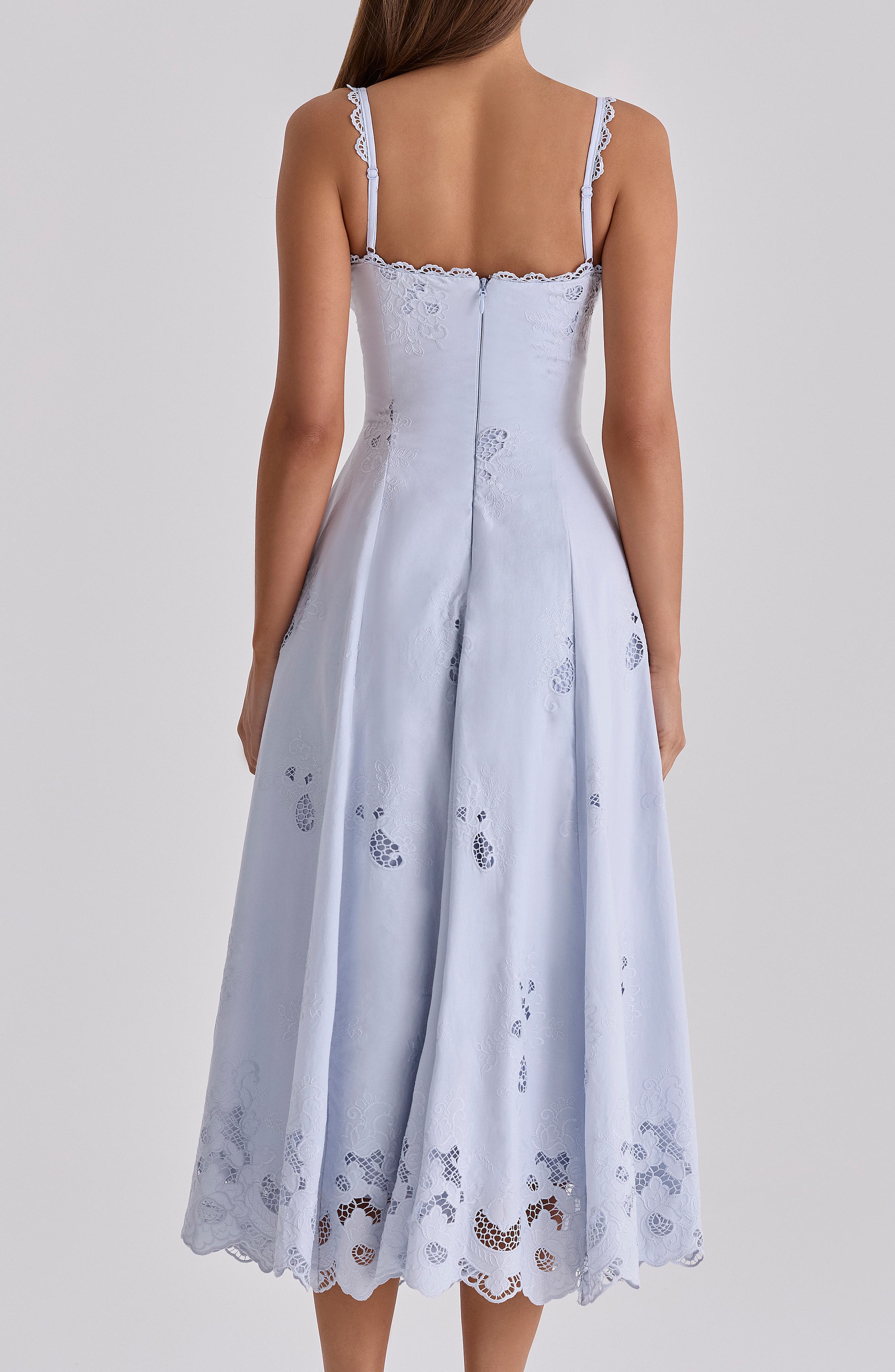 blue midi tea dress Briac Powder Blue A-line Midi Dress