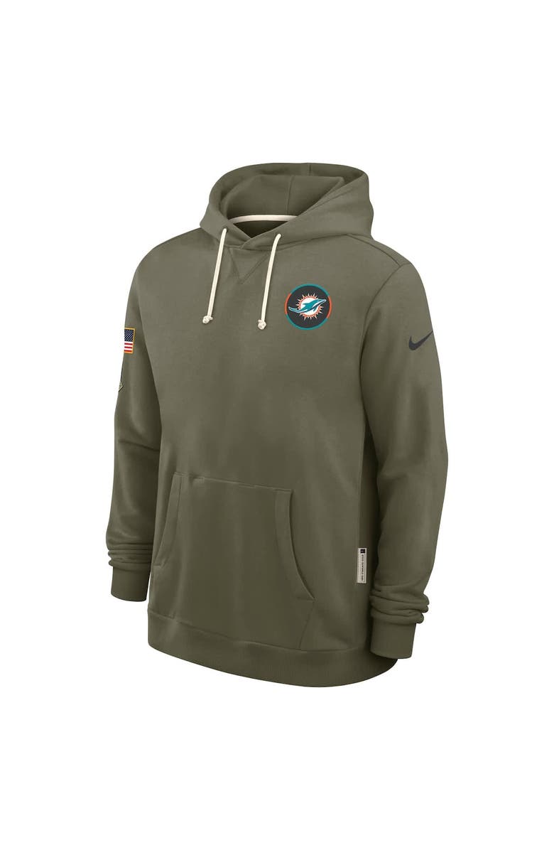 Nike Men's Nike Olive Miami Dolphins 2025 Salute to Service Sideline Standard Issue Dri-FIT Hoodie, Alternate, color, Olive