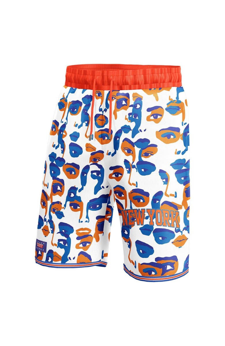NBA X KIDSUPER Unisex NBA & KidSuper Studios by Fanatics White New York Knicks Hometown Shorts, Alternate, color, White
